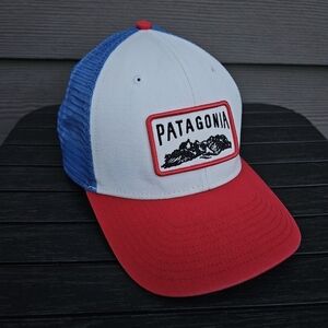 Patagonia Climb A Mountain Trucker Mesh Back Hat 2015 Red White Blue Sold Out